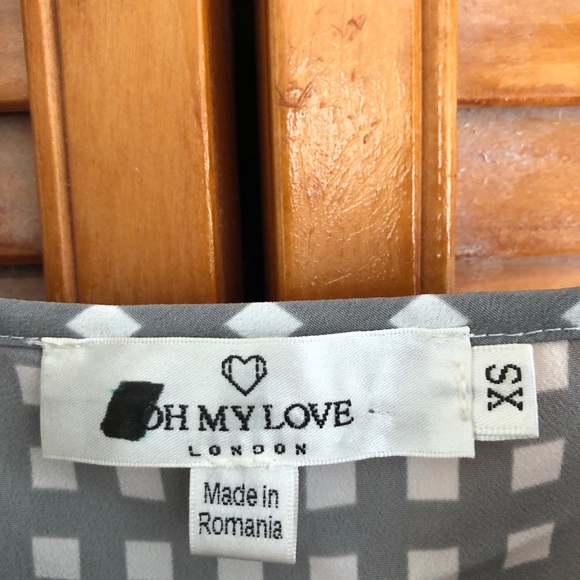 Oh My Love London Button Front Gray Midi Dress - Picture 5 of 7